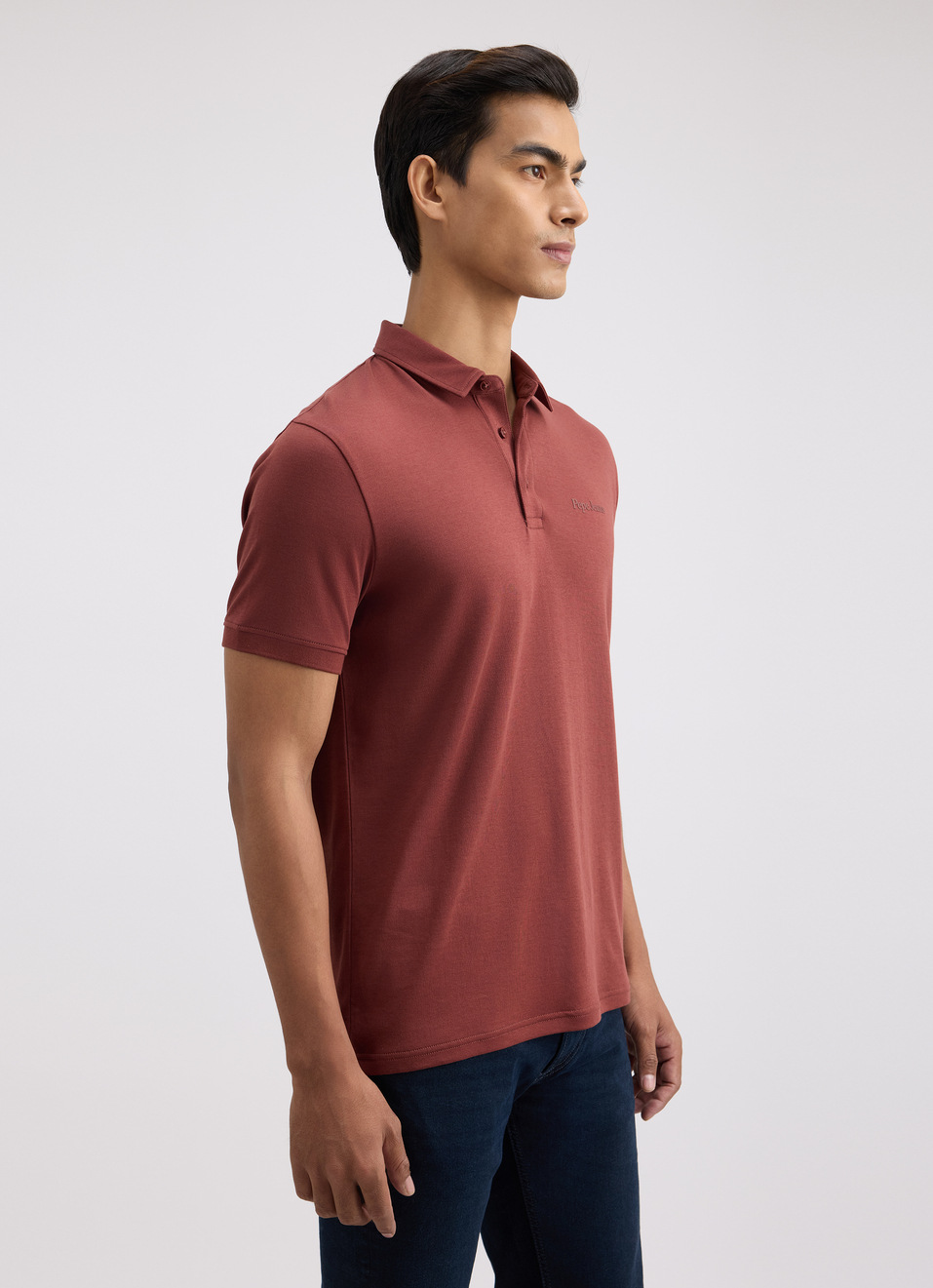 Men Brown Solid Embroidery Logo Polo, , large image number 3