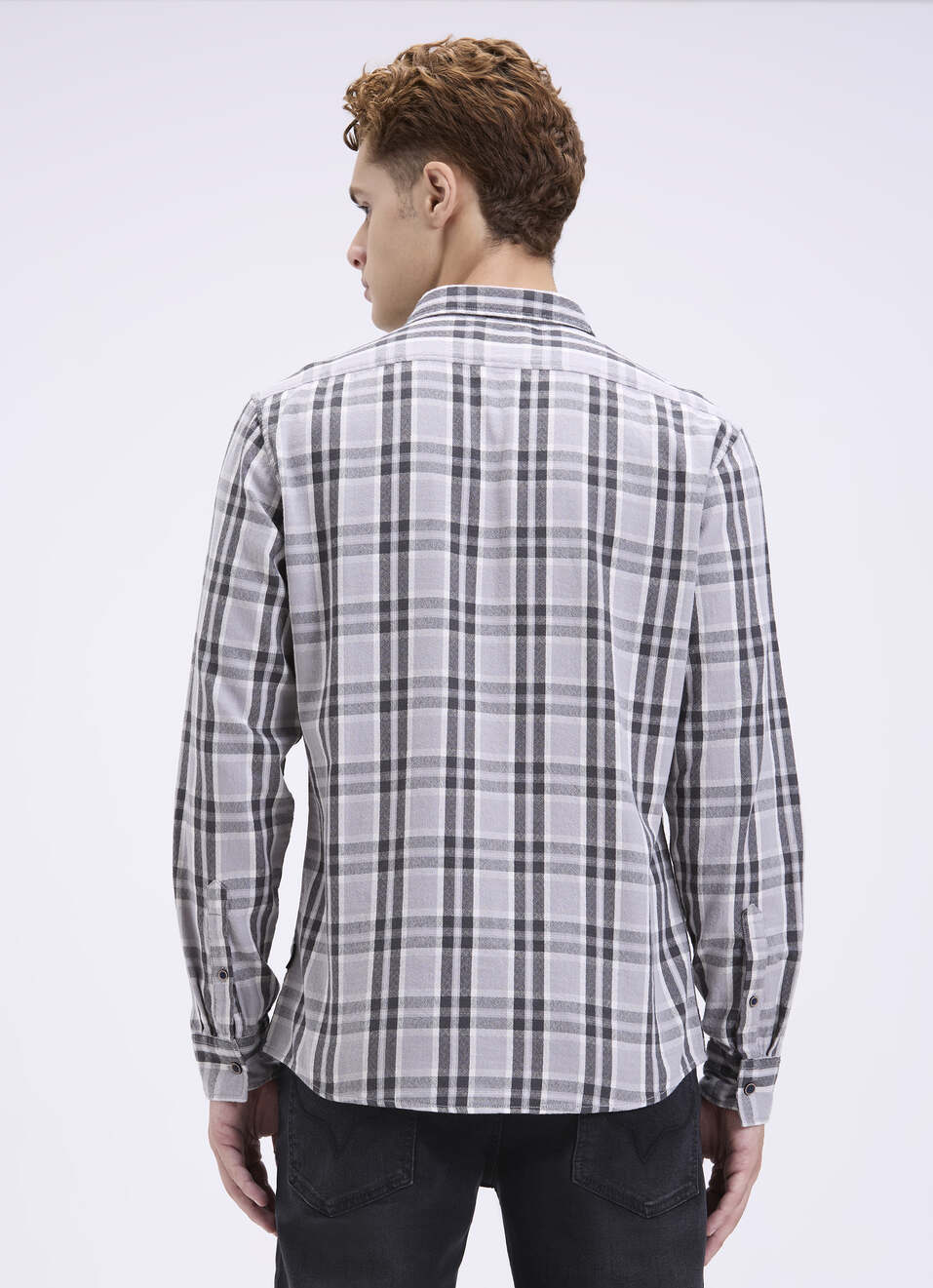 Men Grey Checked Casual Shirt, , large image number 2