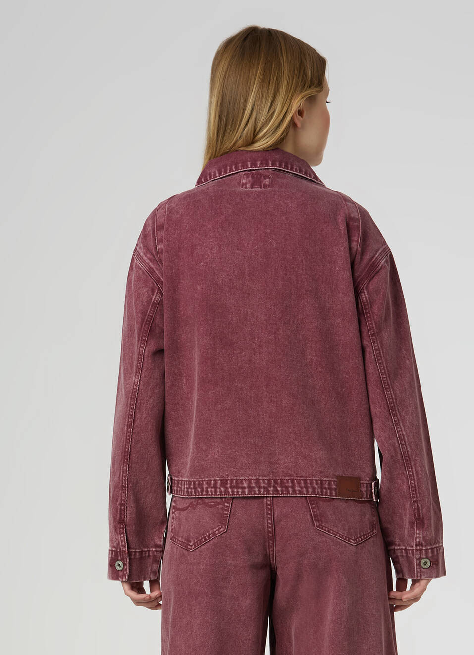 Women Maroon Washed Relaxed Fit Jacket, , large image number 2