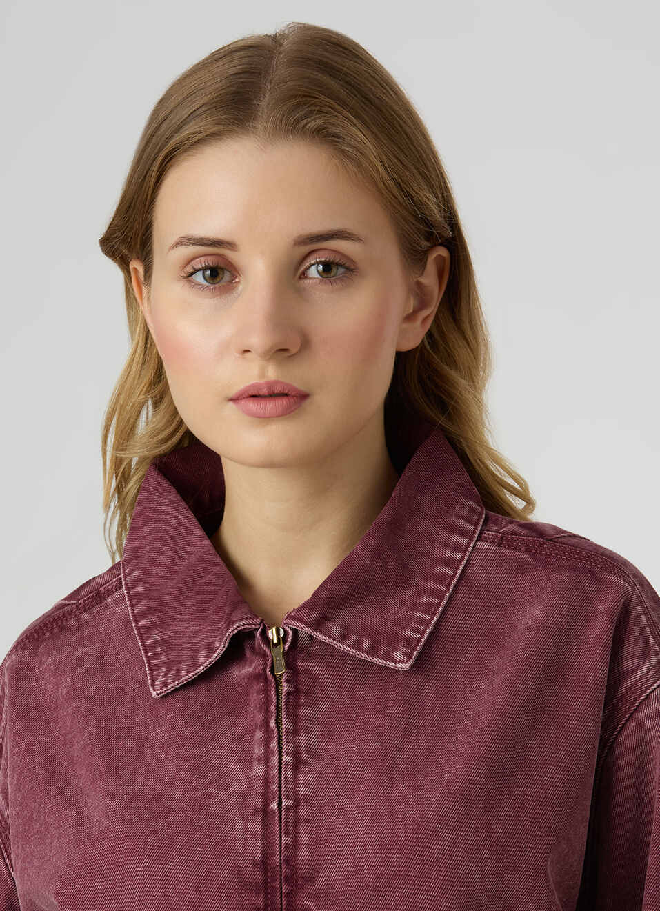 Women Maroon Washed Relaxed Fit Jacket, , large image number 4