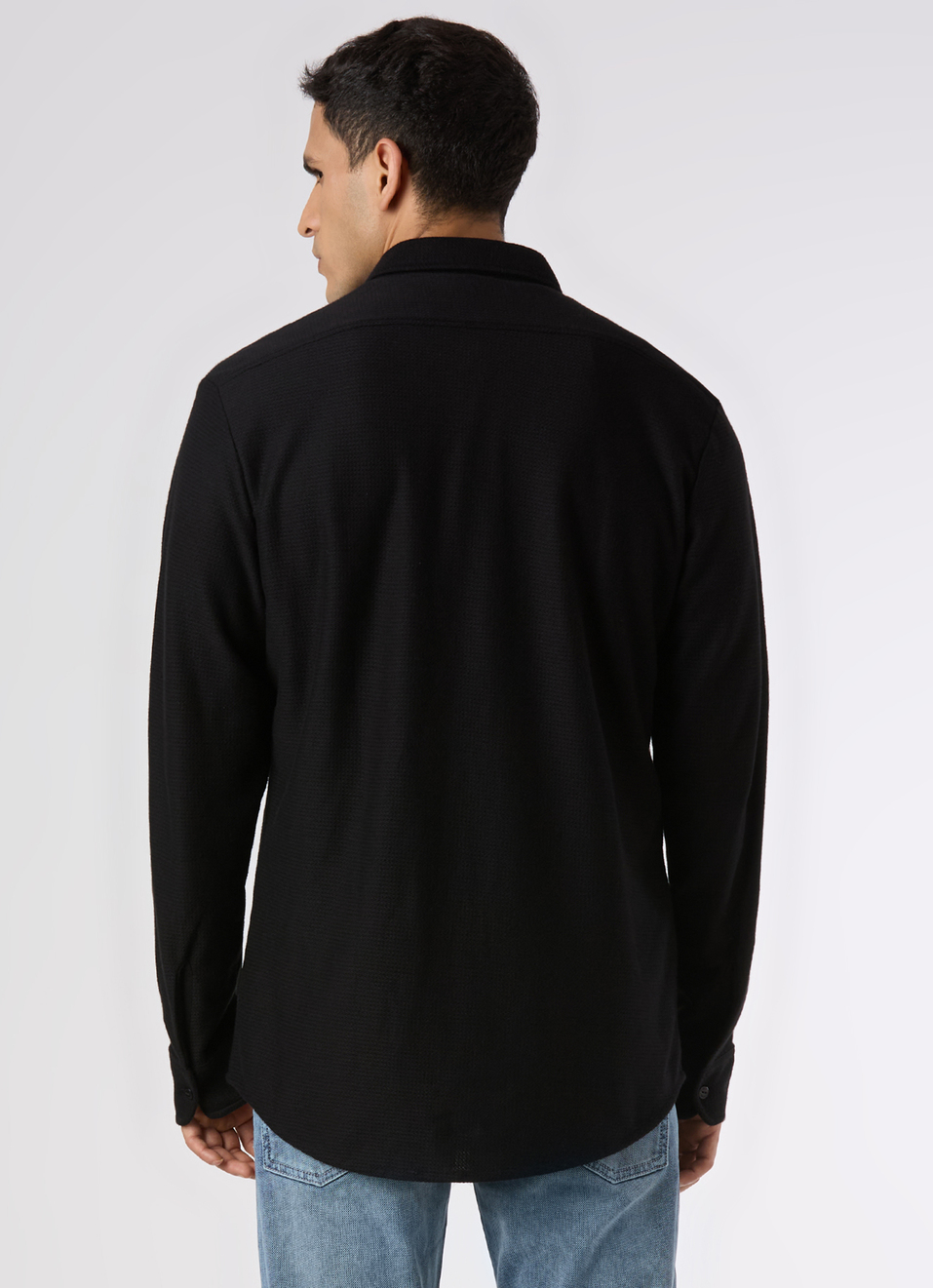 Men Solid Black Casual Shirt, , large image number 2