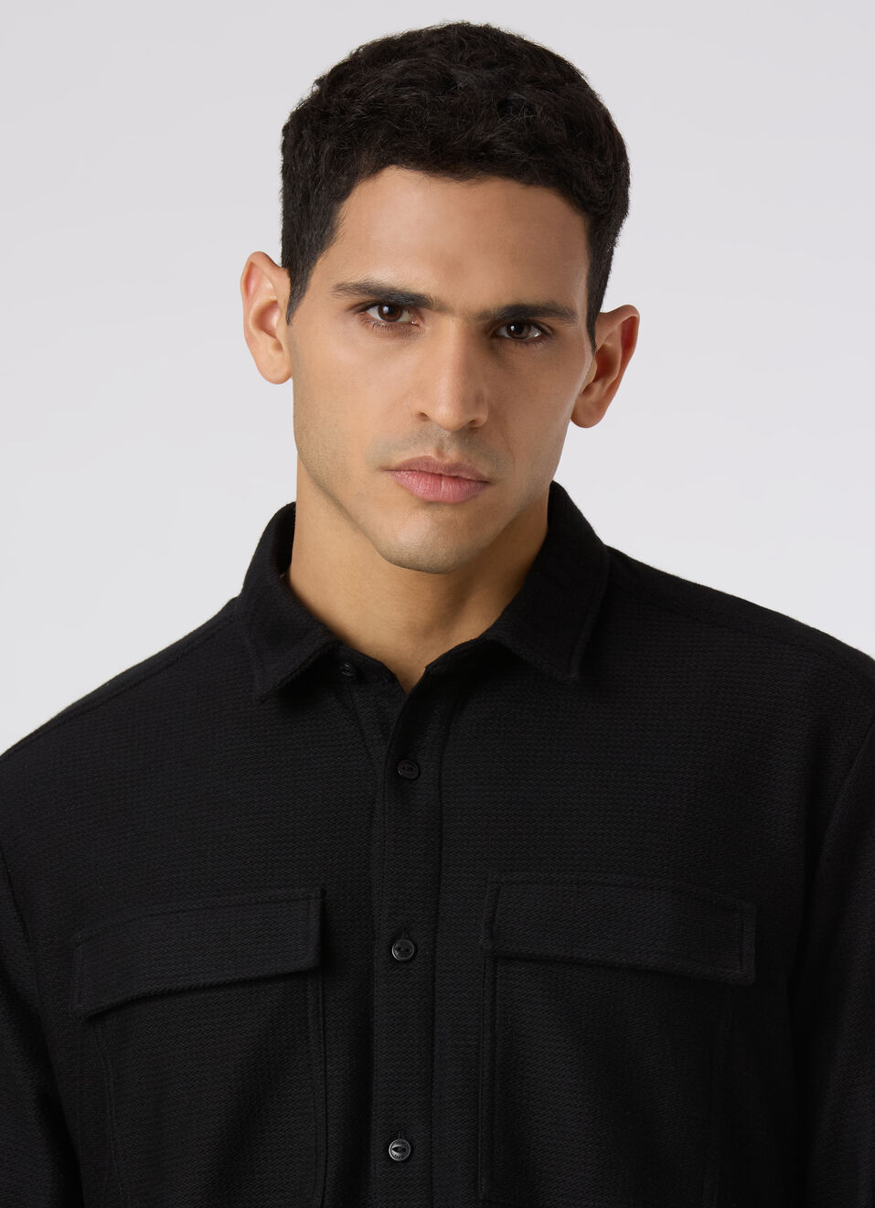 Men Solid Black Casual Shirt, , large image number 4