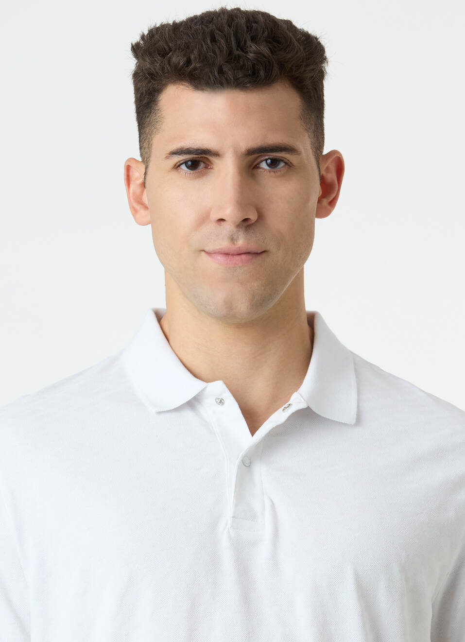 Men White Self-design Polo T-shirt, , large image number 4
