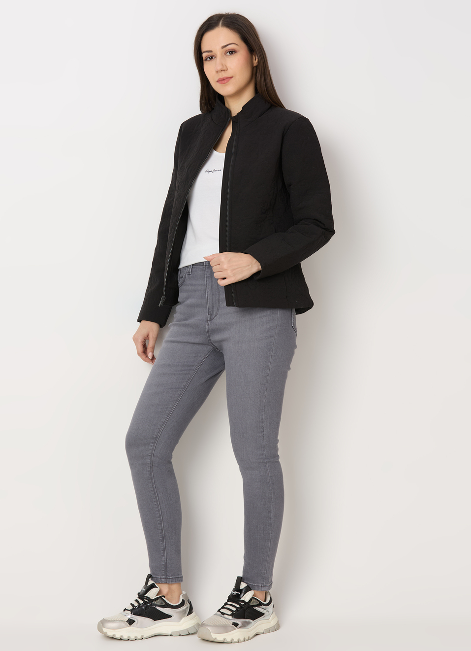 Women Black Textured Regular Fit Jacket, , large image number 5