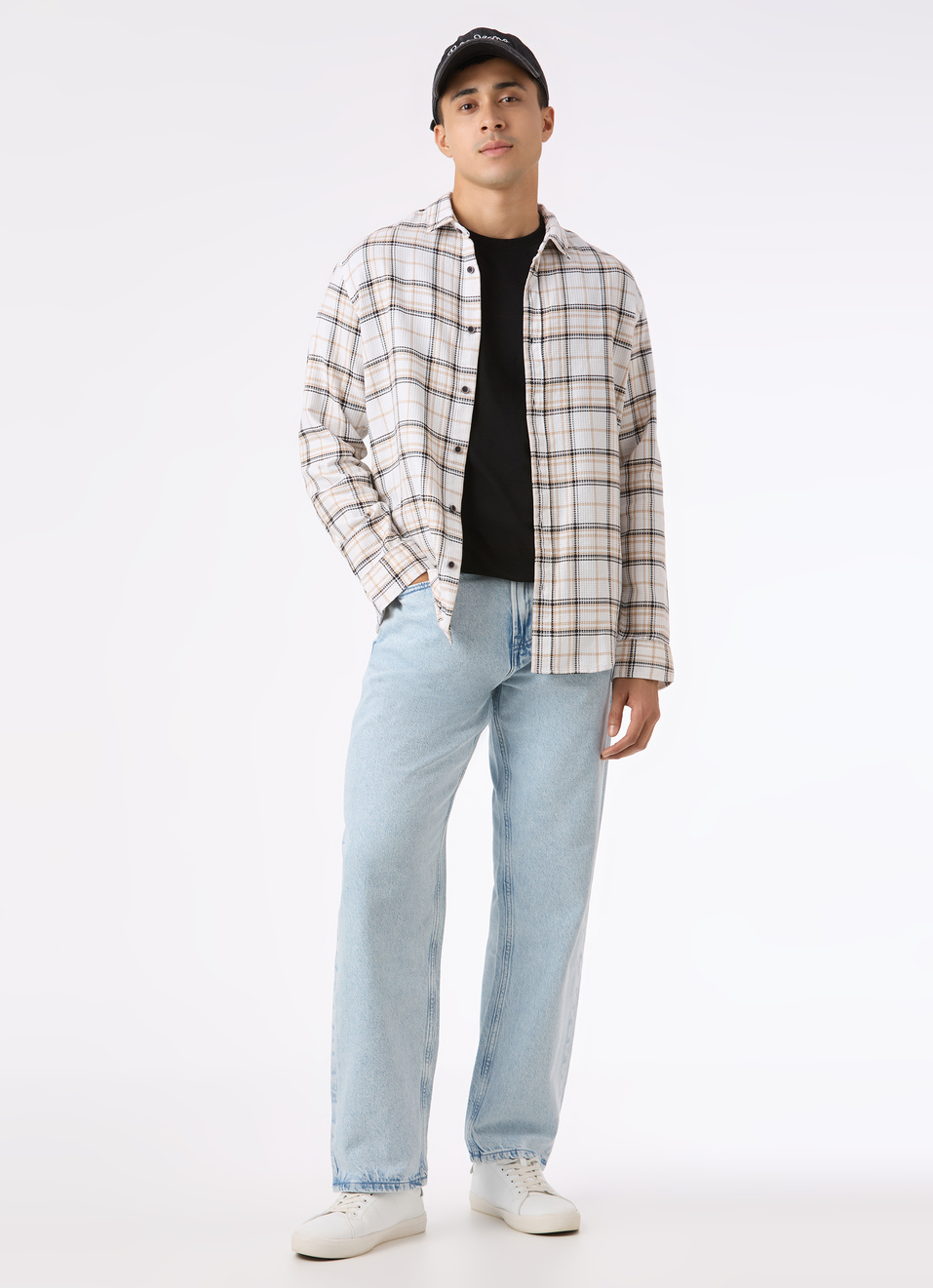 Men White Check Full Sleeve Shirt, , large image number 5