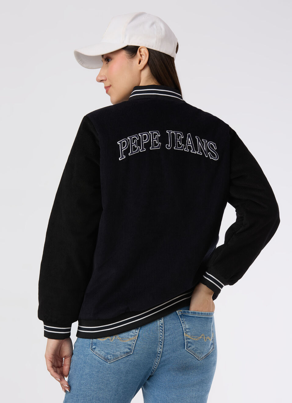 Women Navy Regular Fit Varsity Jacket, , large image number 0