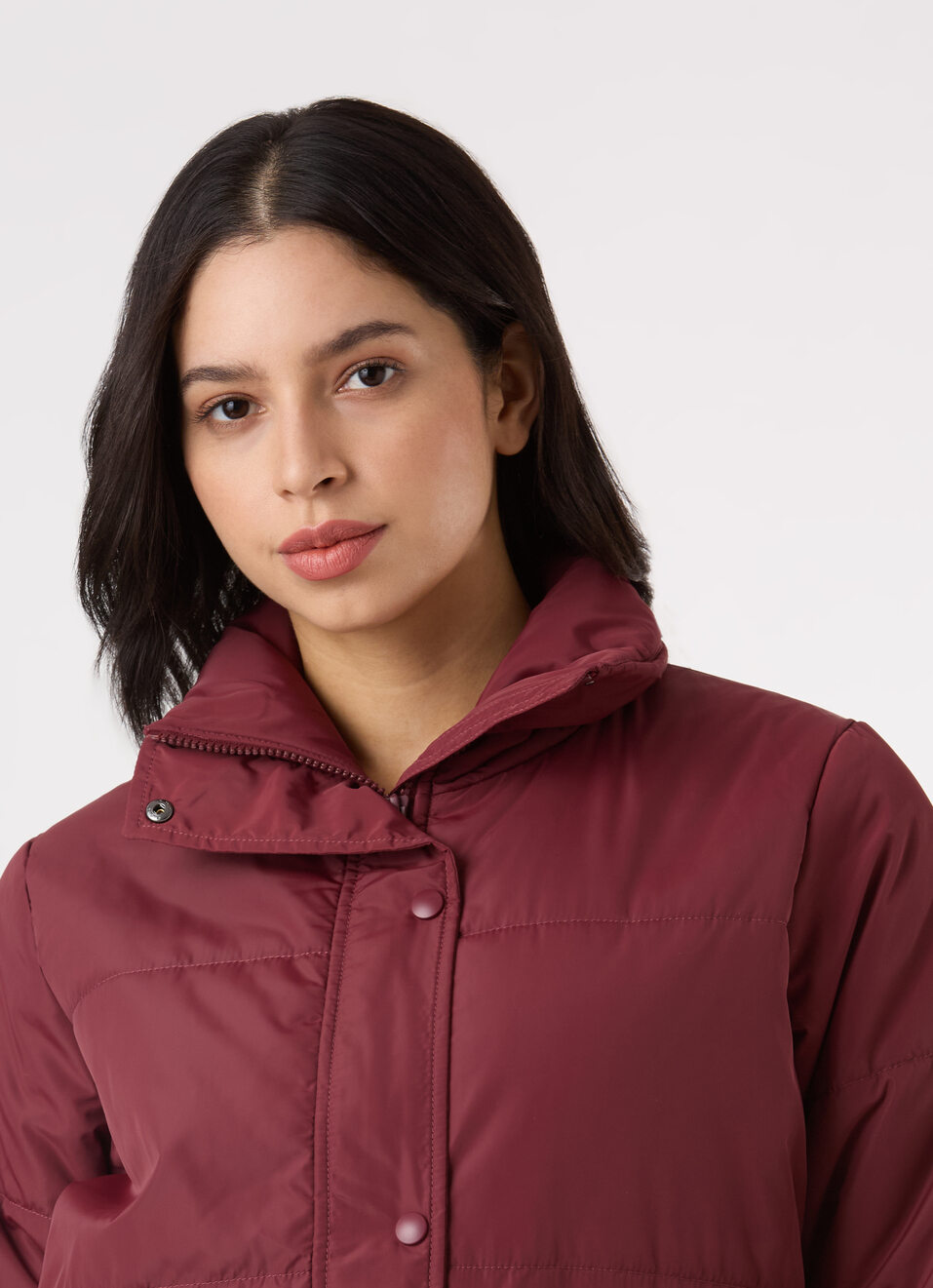Women Maroon Regular Fit Puffer Jacket, , large image number 4
