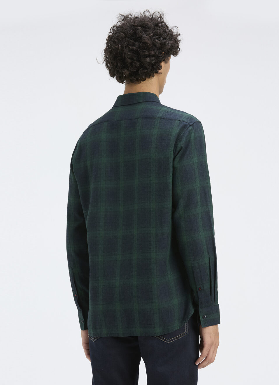 Men Green Check With Pocket Full Sleeve Shirt, , large image number 2