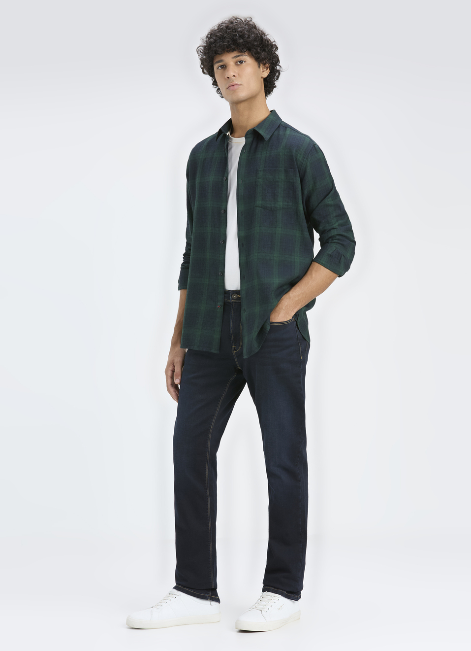 Men Green Check With Pocket Full Sleeve Shirt, , large image number 5