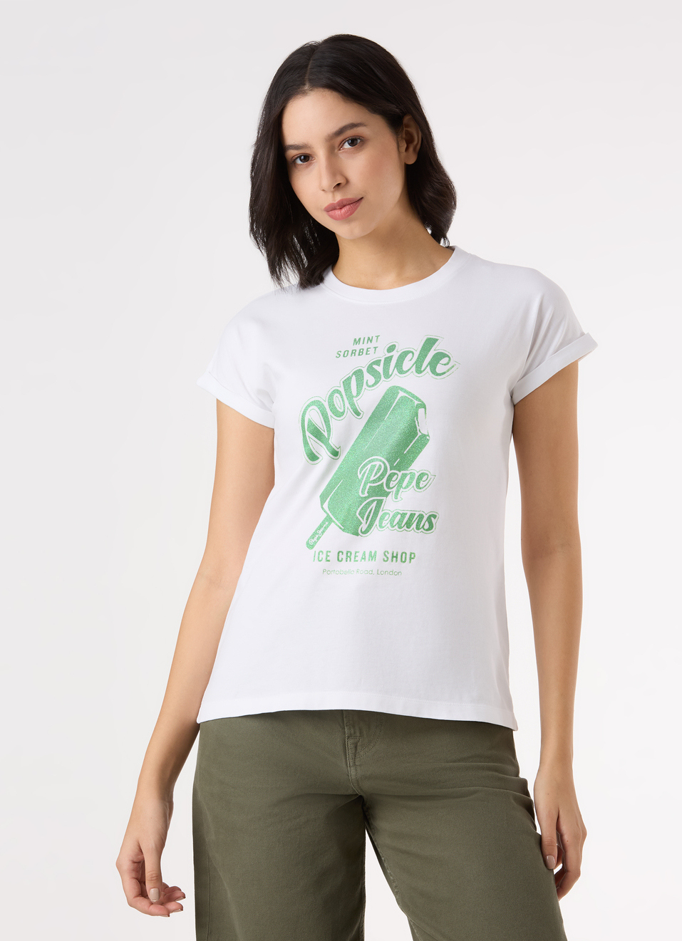 Women White Graphic Print Comfort Short Sleeve T-shirt, , large image number 1
