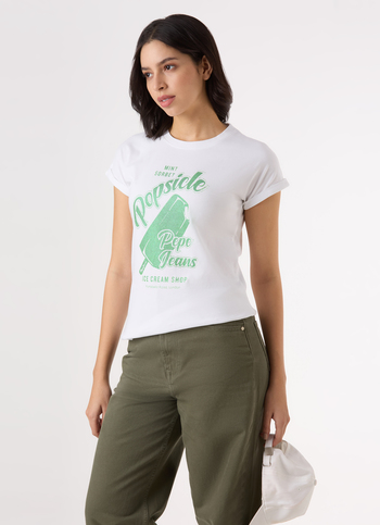 Women White Graphic Print Comfort Short Sleeve T-shirt