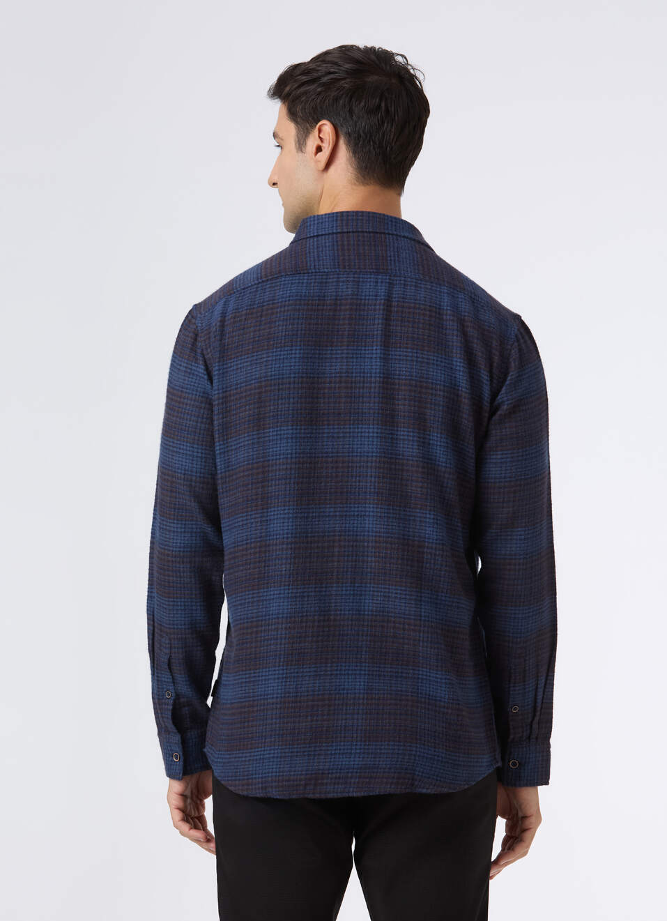Men Blue Micro Check Full Sleeve Shirt, , large image number 2