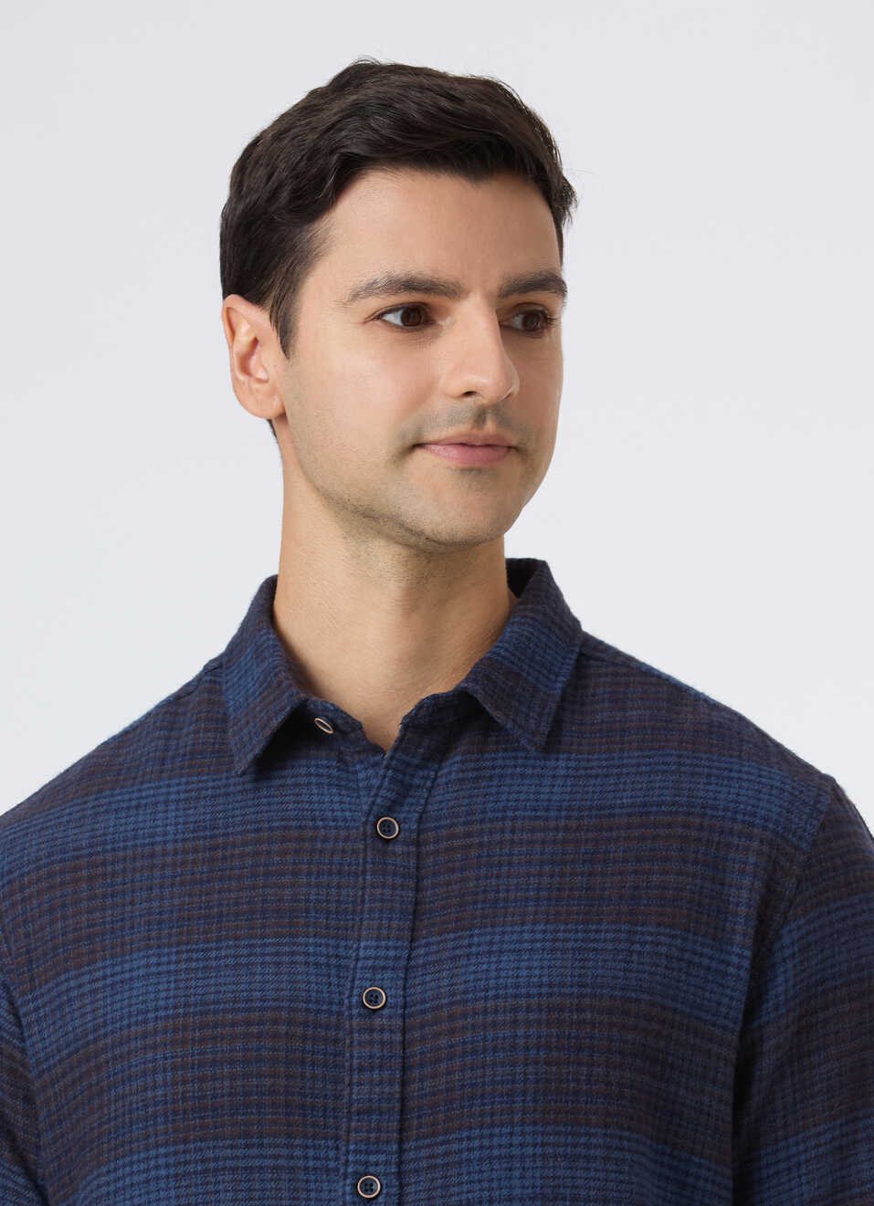 Men Blue Micro Check Full Sleeve Shirt, , large image number 4