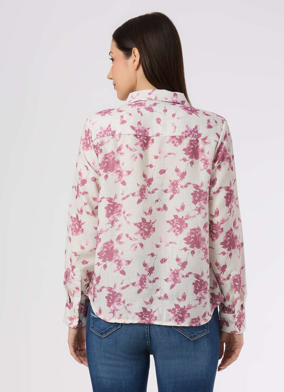 Women Pink Floral Printed Regular Fit Shirt, , large image number 2