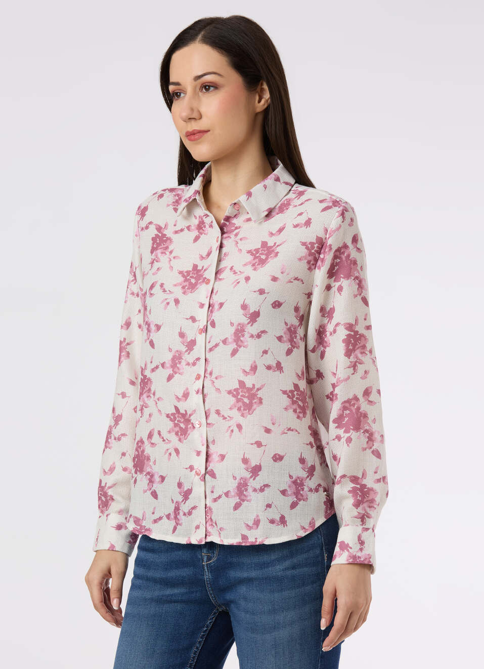 Women Pink Floral Printed Regular Fit Shirt, , large image number 3