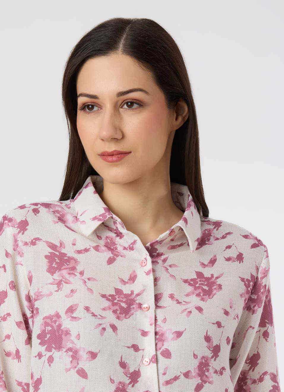 Women Pink Floral Printed Regular Fit Shirt, , large image number 4