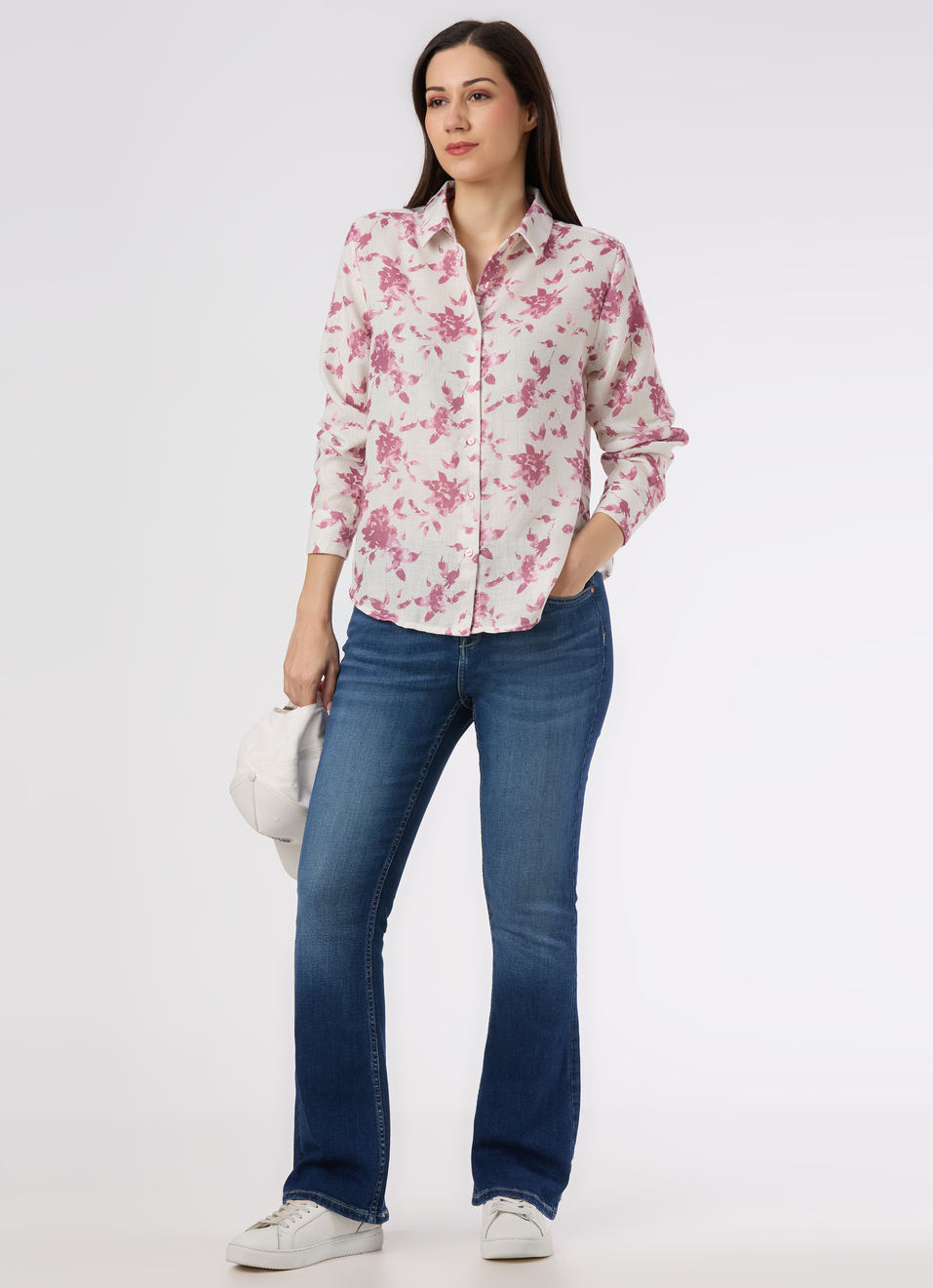 Women Pink Floral Printed Regular Fit Shirt, , large image number 5