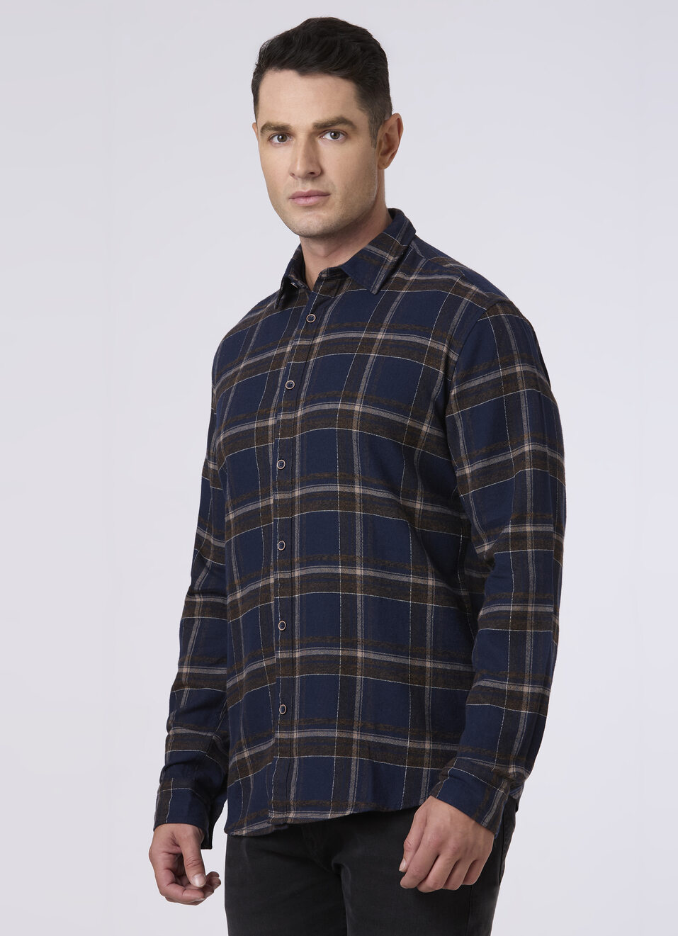 Men Blue Checked Regular Fit Casual Shirt, , large image number 3