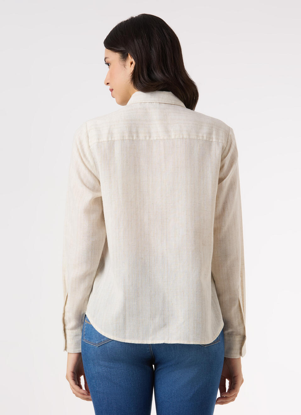 Women Beige Textured Regular Fit Shirt, , large image number 2