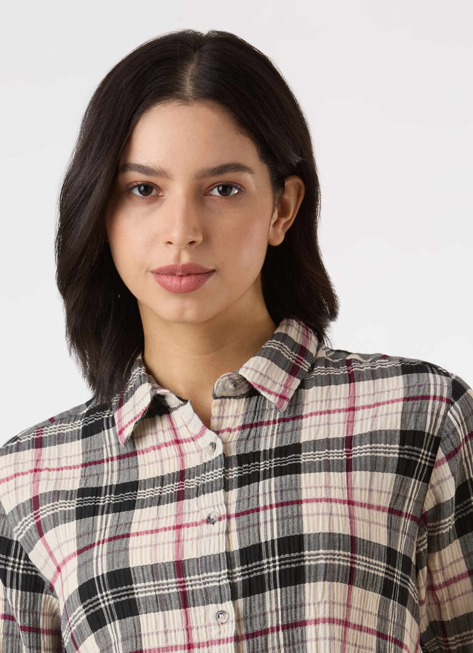 Women Black Checked Regular Fit Shirt, , large image number 4
