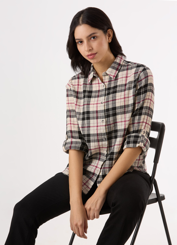 Women Black Checked Regular Fit Shirt