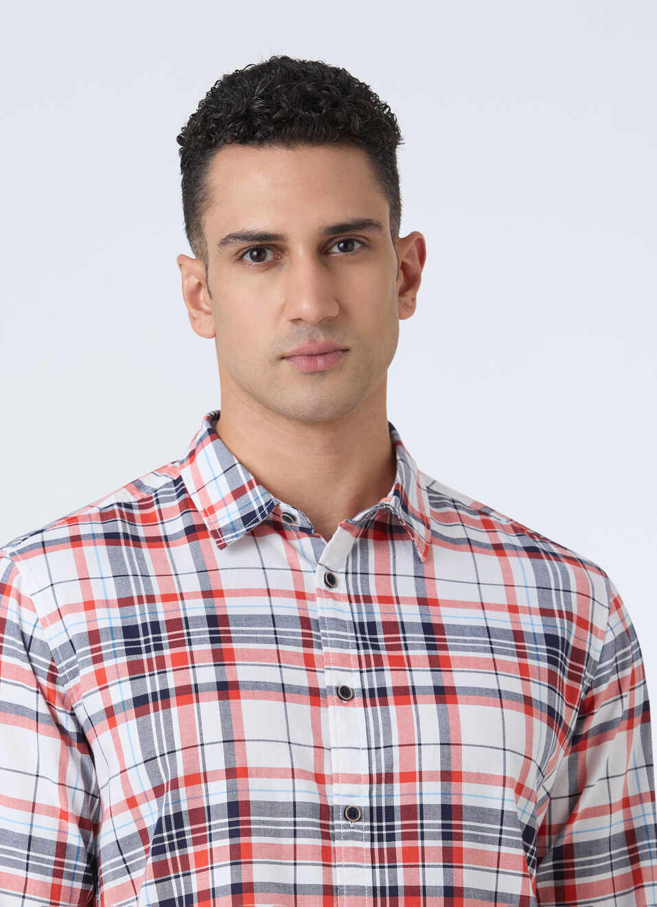 Men Red Tartan Check Full Sleeve Shirt, , large image number 4