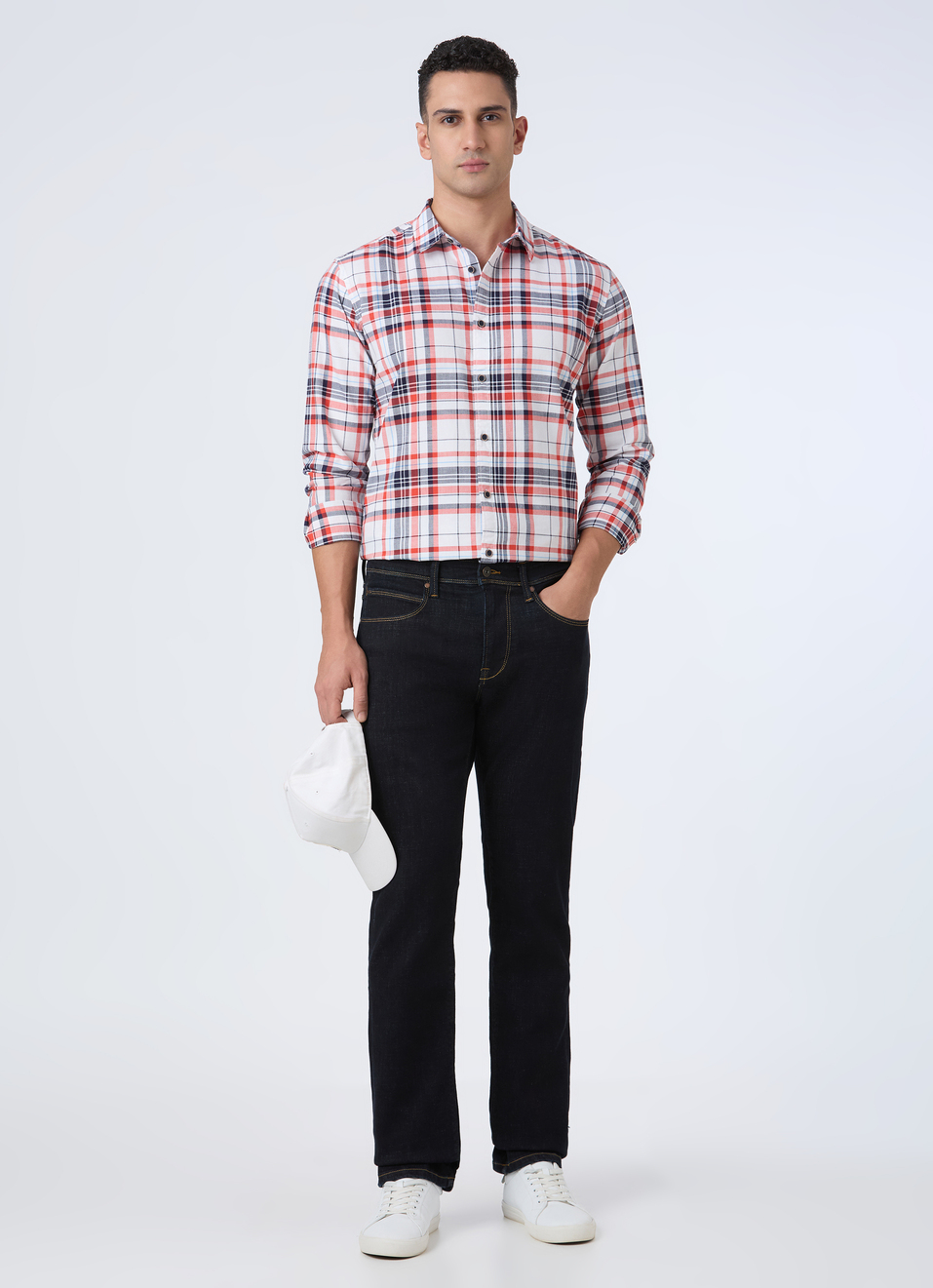 Men Red Tartan Check Full Sleeve Shirt, , large image number 5