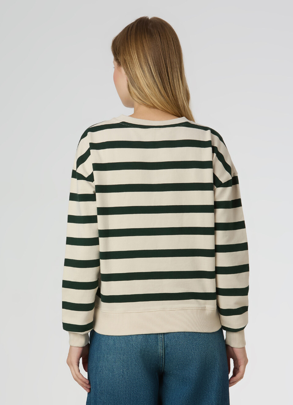 Women Green Stripe Comfort Fit Sweatshirt, , large image number 2