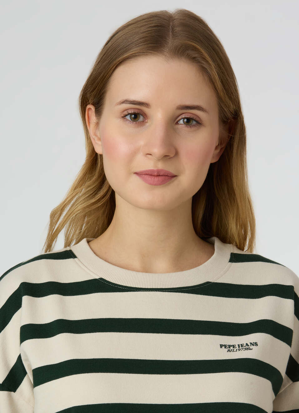 Women Green Stripe Comfort Fit Sweatshirt, , large image number 4