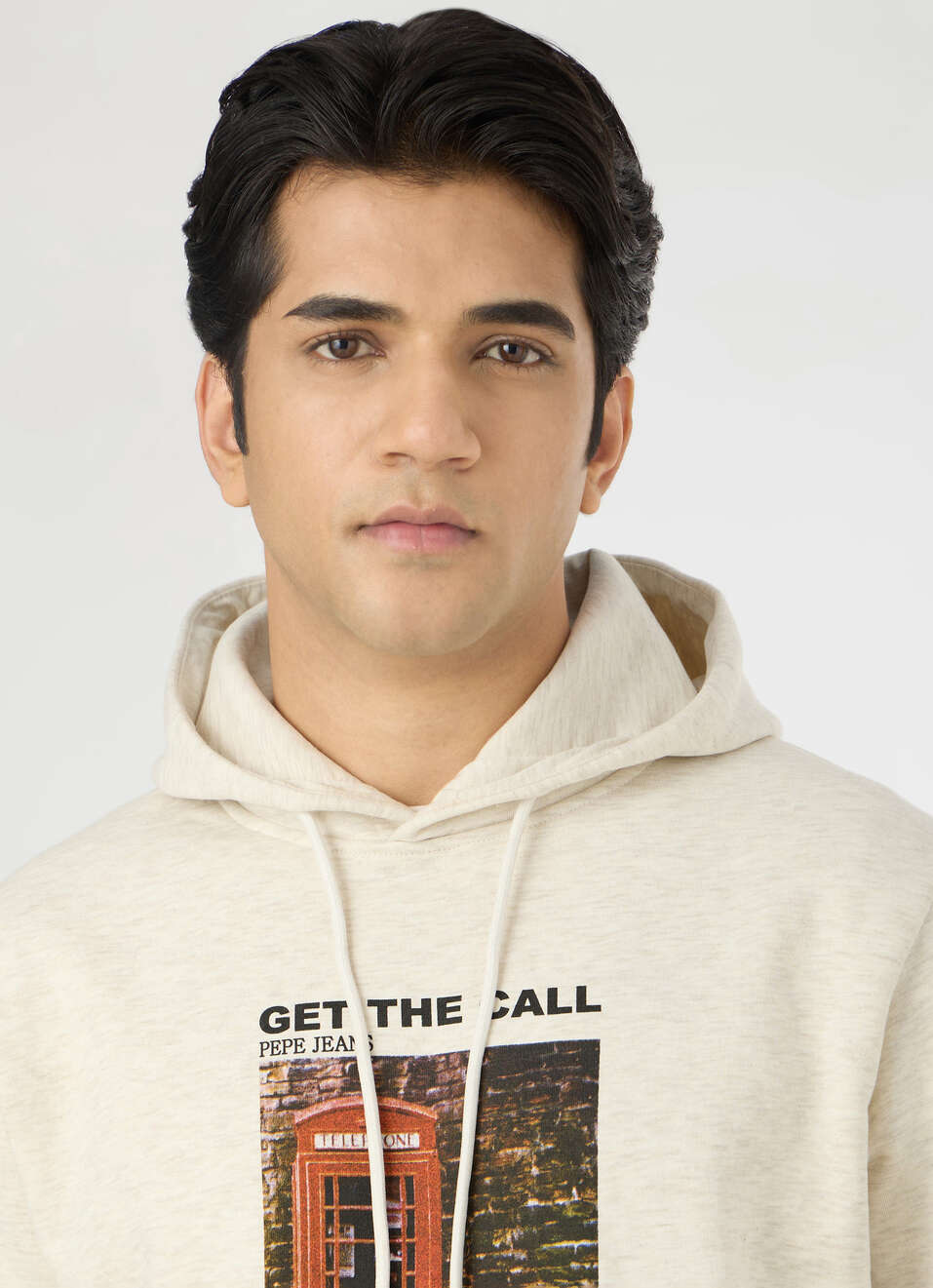 Men Ecru White Graphic Hoodie, , large image number 4