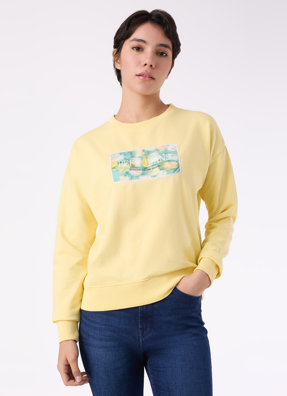 Women Yellow Graphic Print Comfort Fit Sweatshirt, , large image number 1