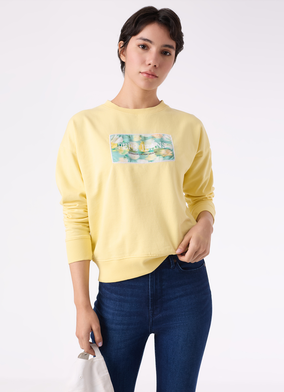 Women Yellow Graphic Print Comfort Fit Sweatshirt, , large image number 0