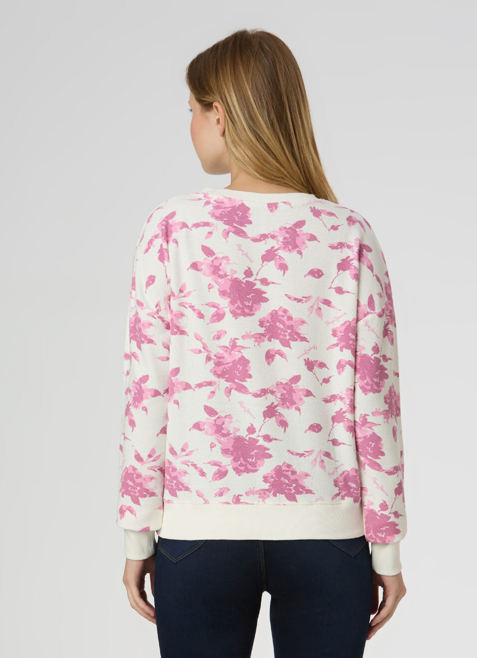 Women Pink Floral Print Comfort Fit Sweatshirt, , large image number 2