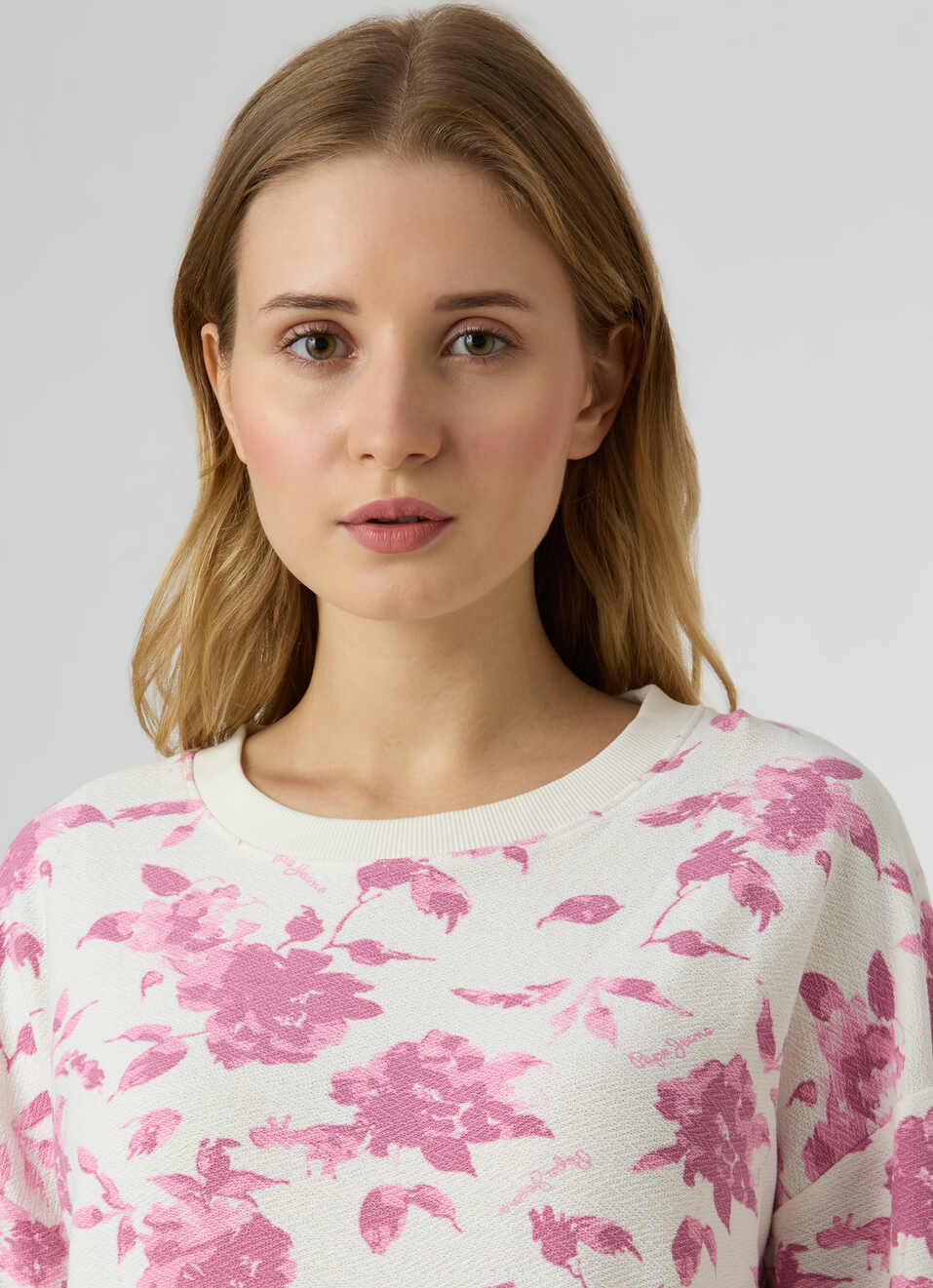 Women Pink Floral Print Comfort Fit Sweatshirt, , large image number 4