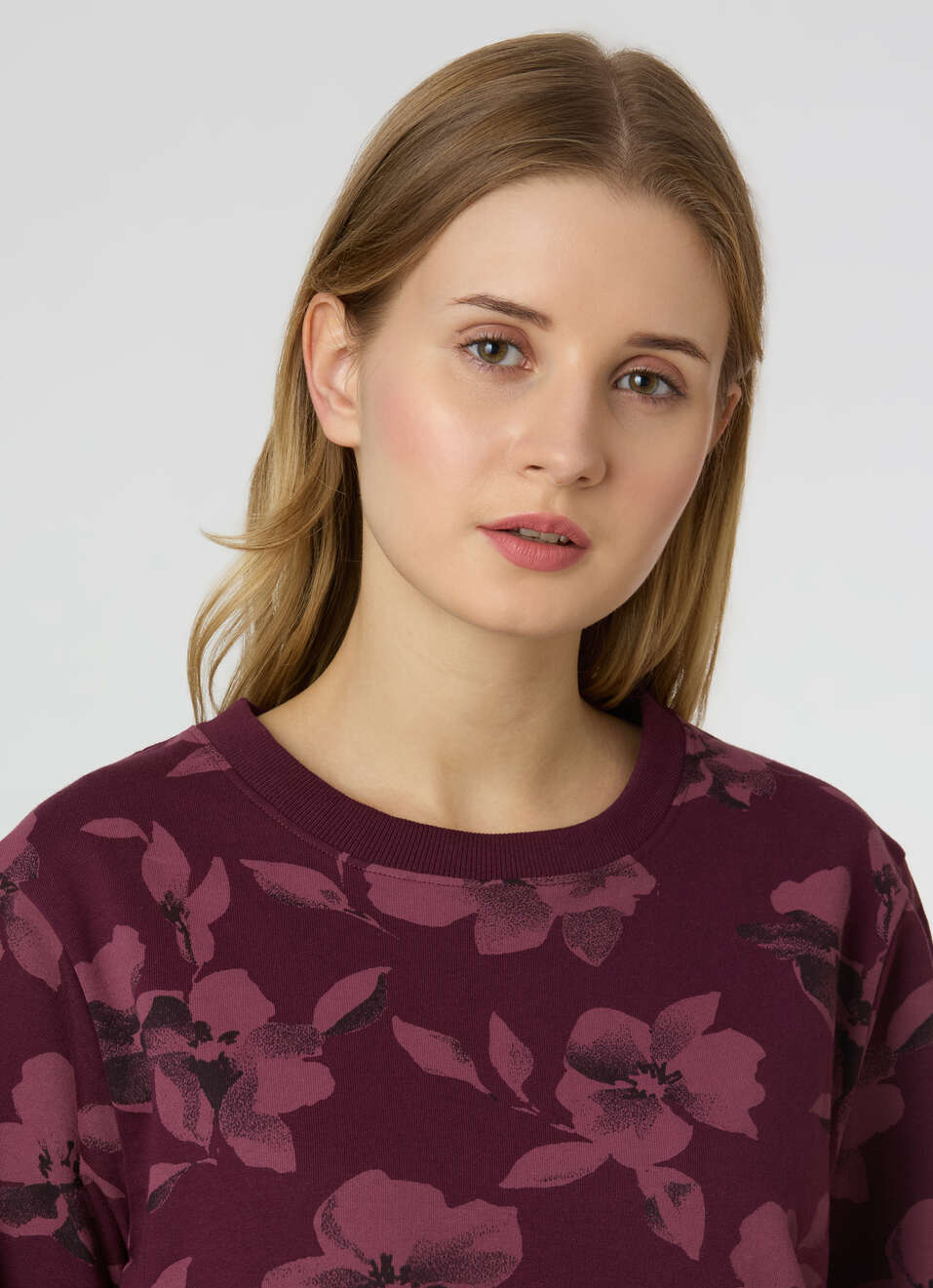 Women Red Floral Print Regular Fit Sweatshirt, , large image number 4