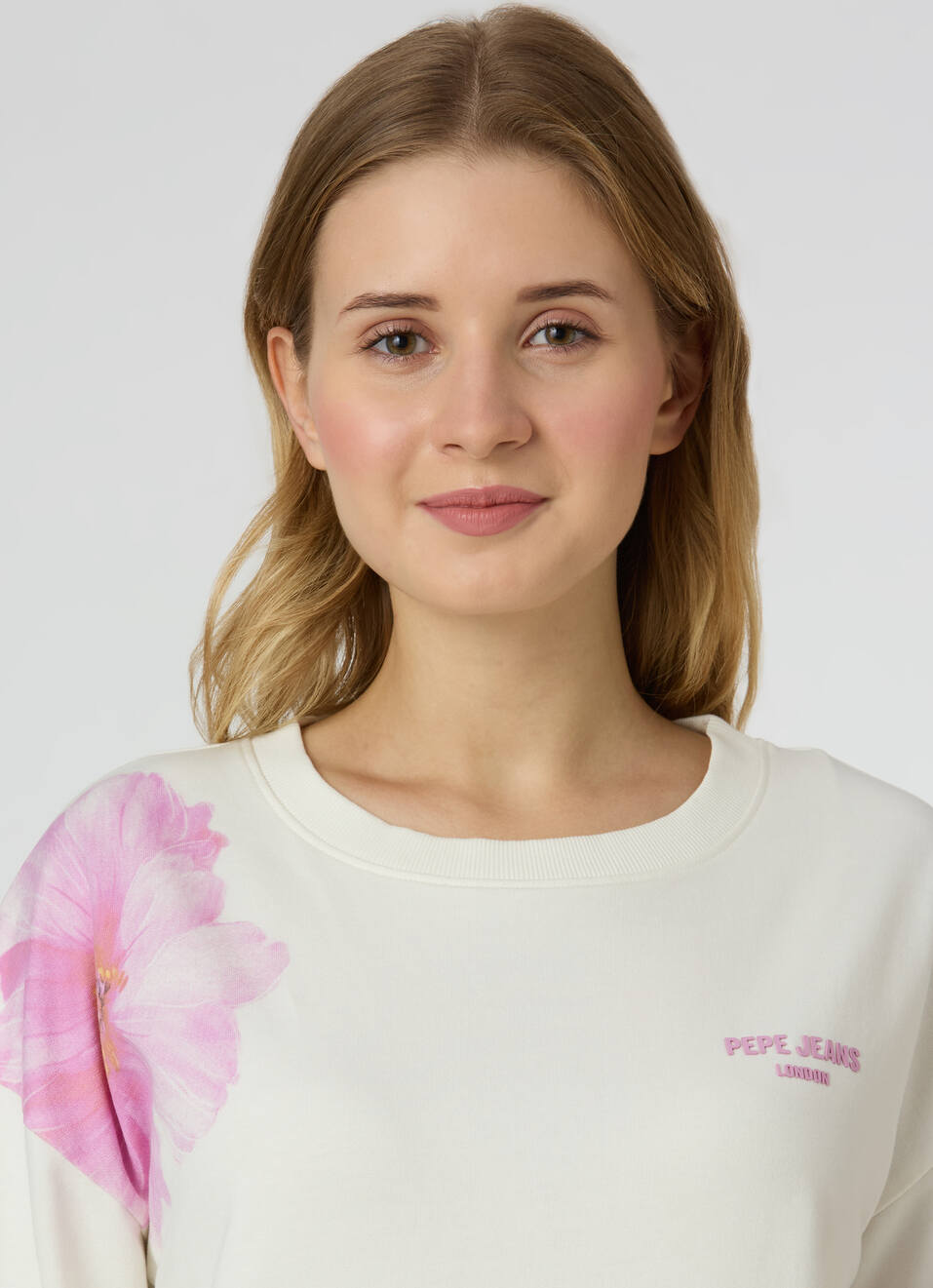 Women Off White Floral Print Comfort Fit Sweatshirt, , large image number 4