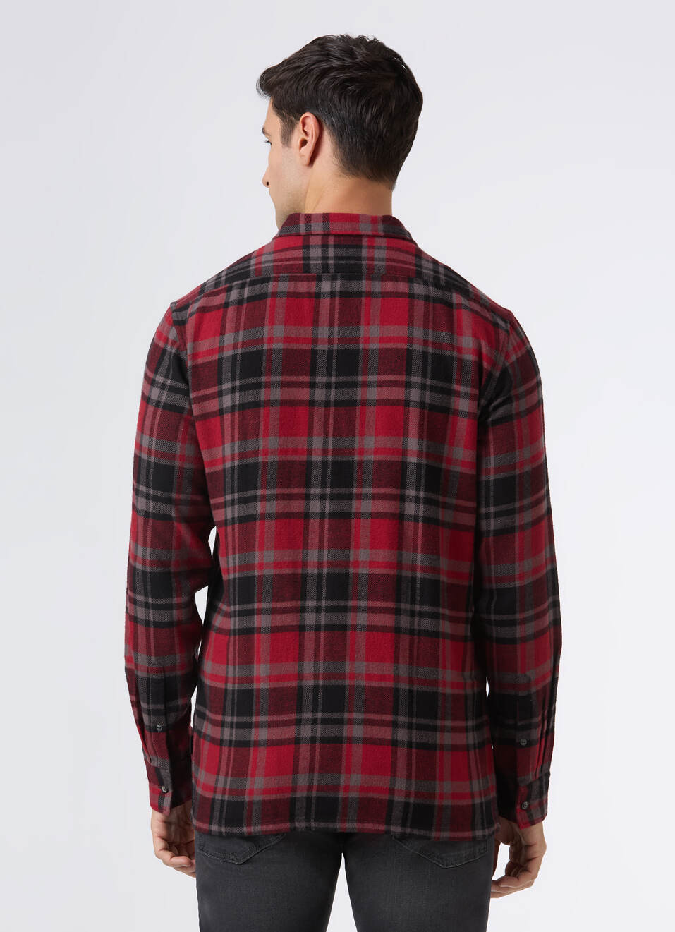 Men Red Check Regular Full Sleeve Shirt, , large image number 2