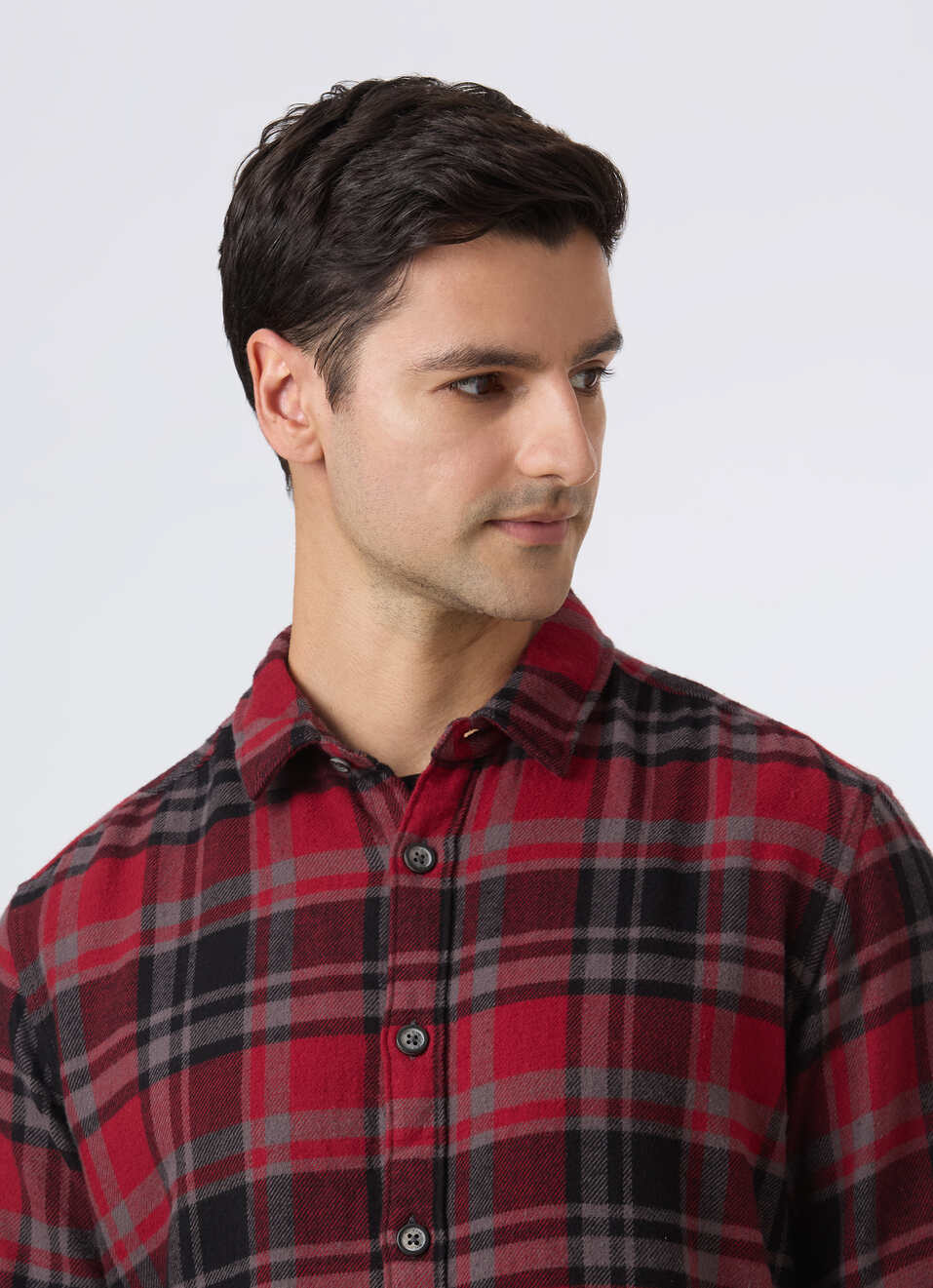 Men Red Check Regular Full Sleeve Shirt, , large image number 4