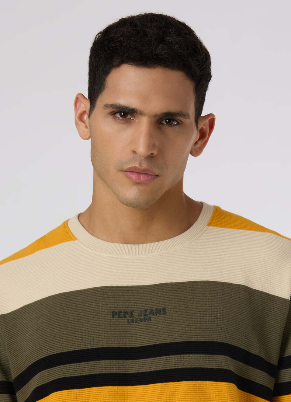 Men Green Multicolour Striped Crew Neck Sweatshirt, , large image number 4