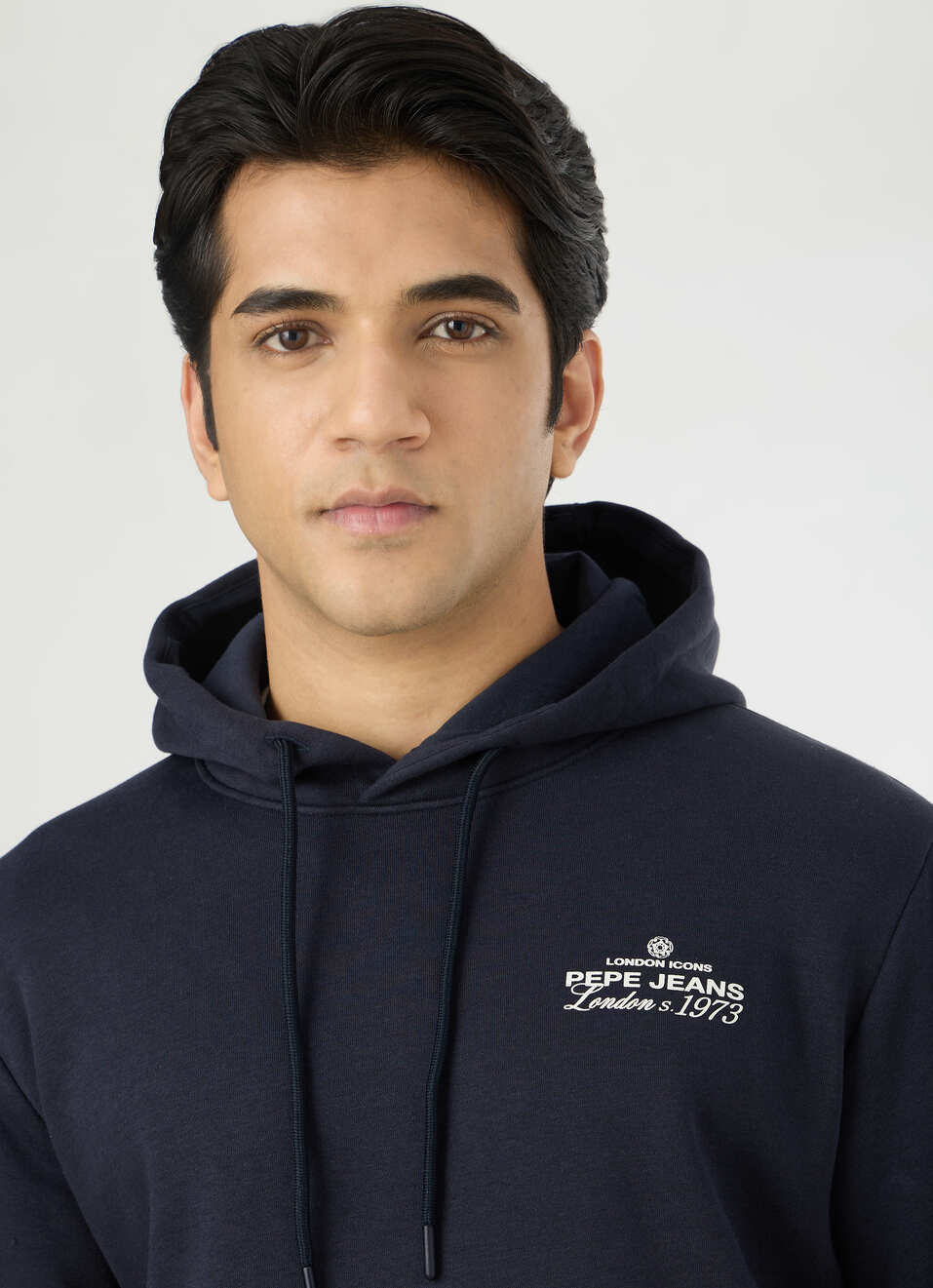 Men Navy Back Graphic Print Regular Fit Hoodie, , large image number 4