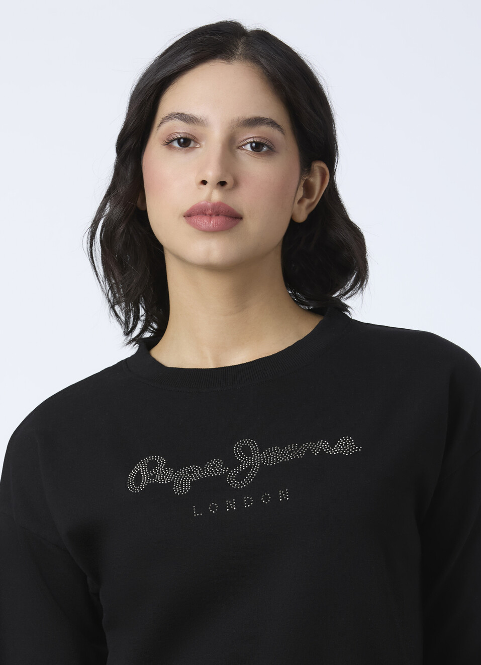 Women Black Embellished Logo Sweatshirt, , large image number 4
