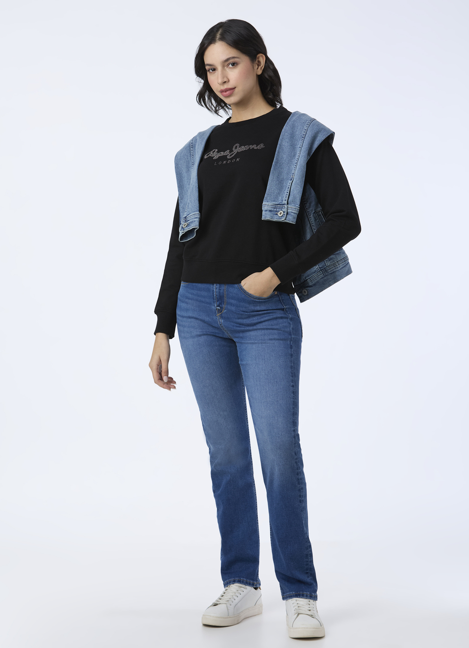 Women Black Embellished Logo Sweatshirt, , large image number 5