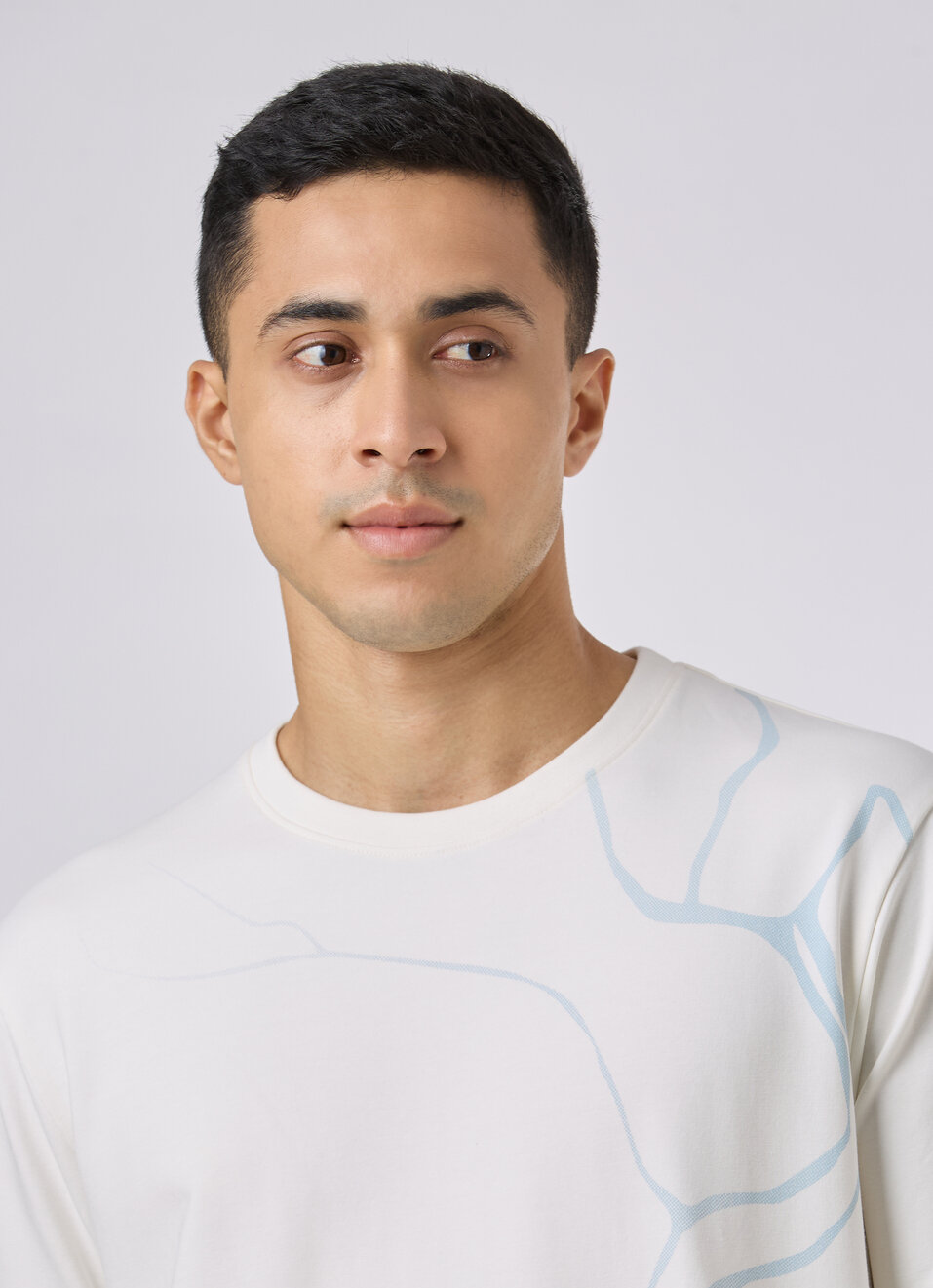 Men Ecru Abstract Print Regular Fit Sweatshirt, , large image number 4