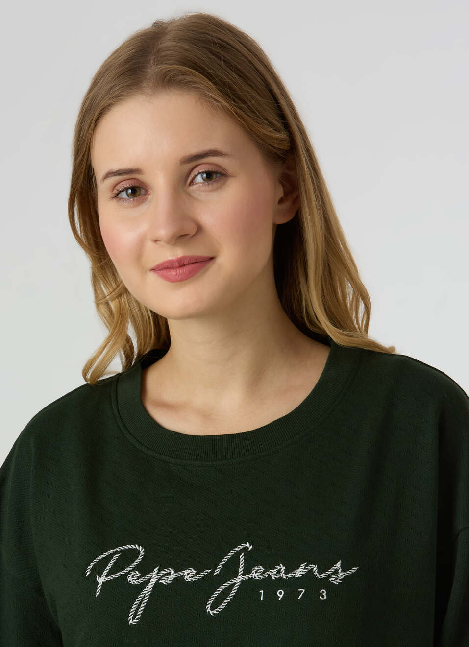 Women Green Embroidered Logo Comfort Fit Sweatshirt, , large image number 4