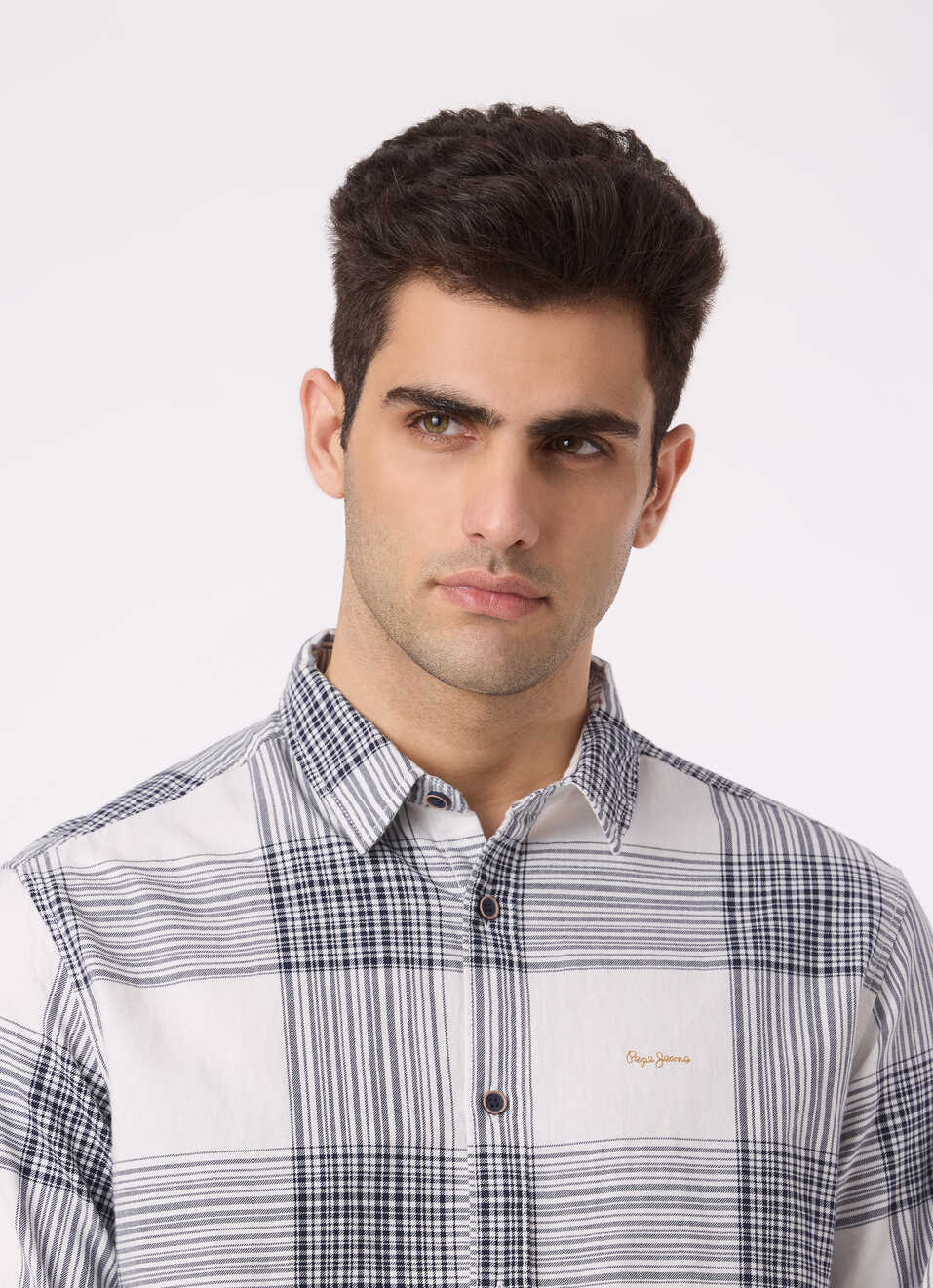 Men White Check Full Sleeve Shirt, , large image number 4