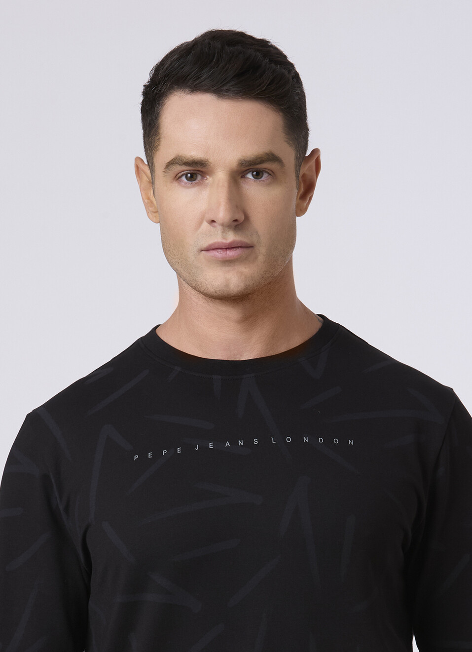 Men Black Abstract Print Sweatshirt, , large image number 4