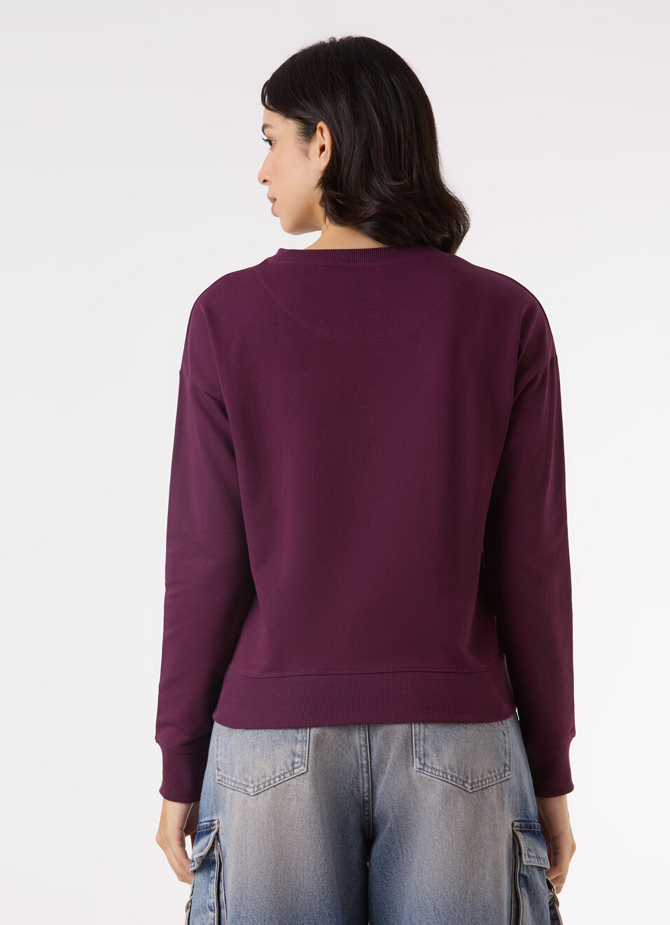 Women  Purple Logo Print Comfort Fit Sweatshirt, , large image number 2