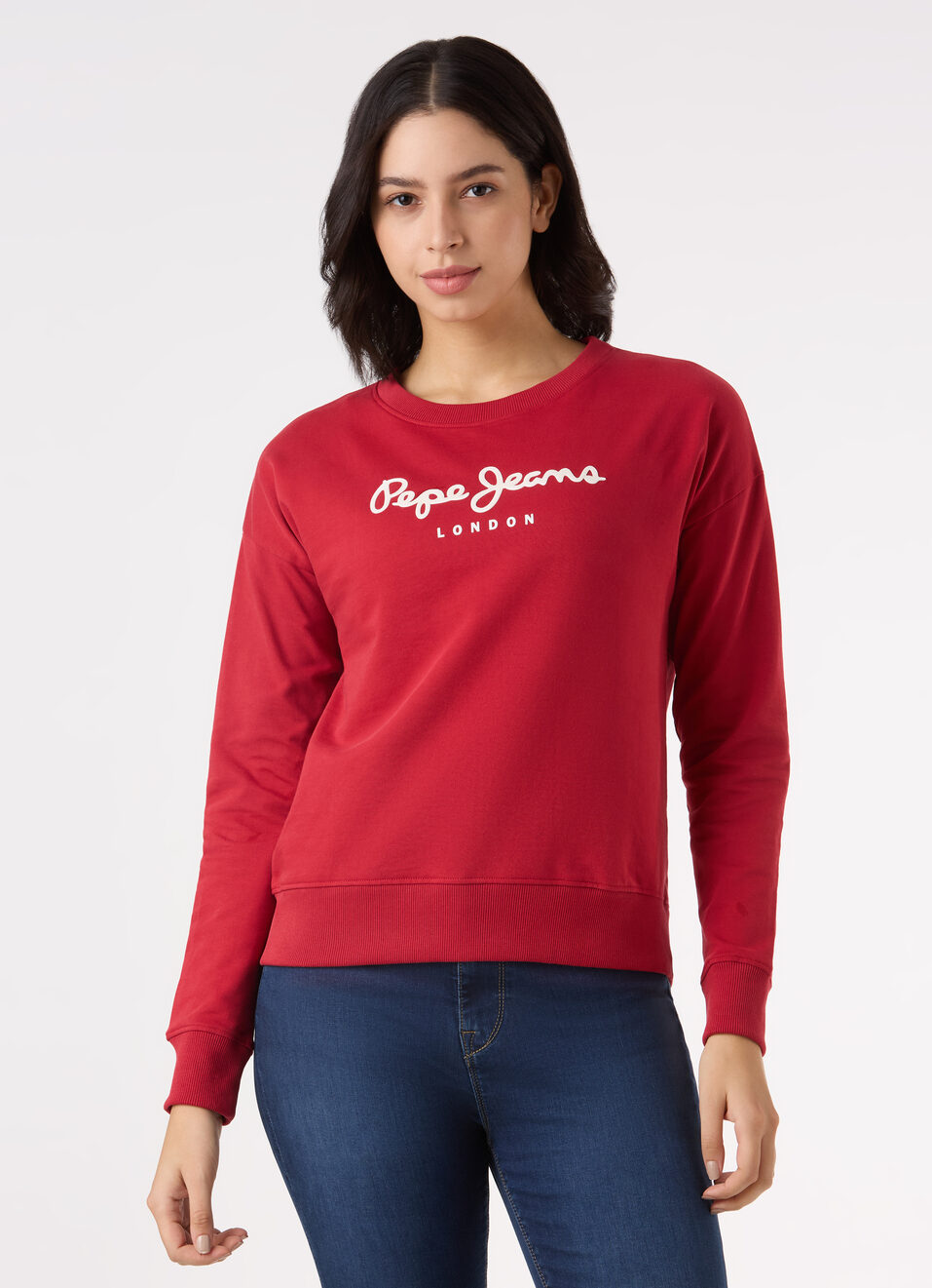 Women  Red Logo Print Comfort Fit Sweatshirt, , large image number 1
