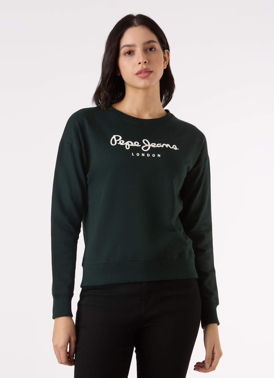 Women  Green Logo Print Comfort Fit Sweatshirt, , large image number 1