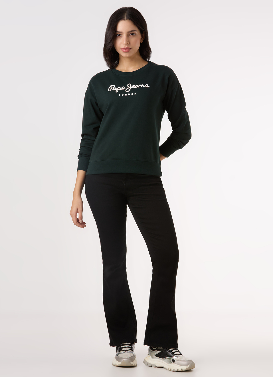 Women  Green Logo Print Comfort Fit Sweatshirt, , large image number 5